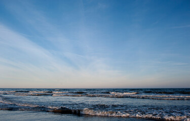 Calming ocean waves in the morning