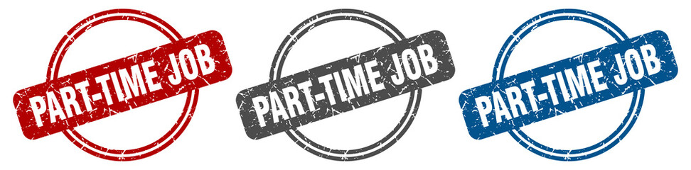 part-time job stamp. part-time job sign. part-time job label set