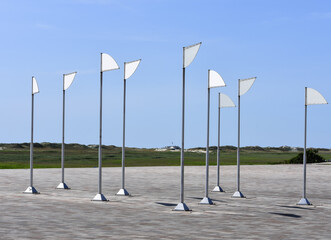 Flags on the promenade of St. Peter Ording