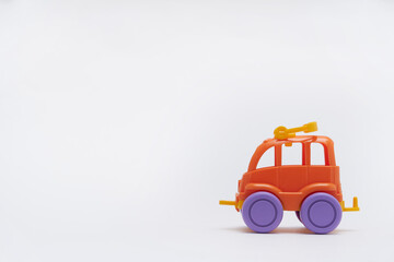 Naklejka premium Toy car on white background