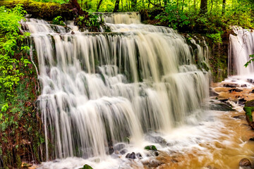gorgeous waterfall at City Lake  Natural Area in Cookeville, Tennessee
