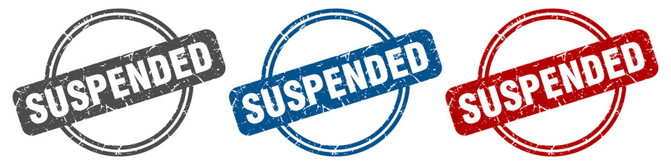 suspended stamp. suspended sign. suspended label set