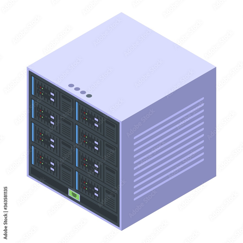 Poster it server icon. isometric of it server vector icon for web design isolated on white background