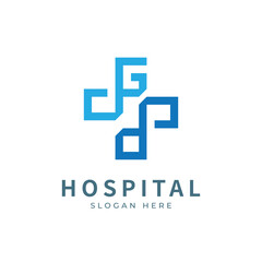 Obraz premium Health logo with initial letter G P, P G, G P logo designs concept. Medical health-care logo designs template.