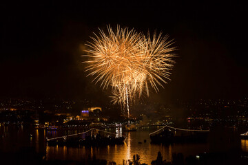Sevastopol, Crimea - May 9, 2015: salute in honor of 70th anniversary of Victory Day in Sevastopol