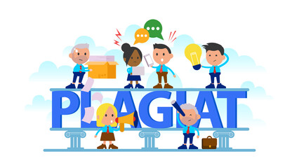 Fototapeta premium Stealing and plagiarism ideas concept for web landing page template, banner, flyer and presentation. 