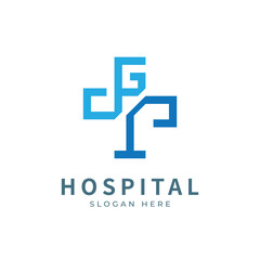 Fototapeta premium Health logo with initial letter G T, T G, G T logo designs concept. Medical health-care logo designs template.
