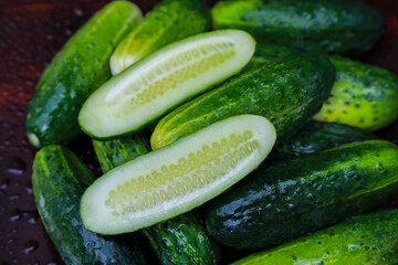fresh homemade cucumbers from the garden