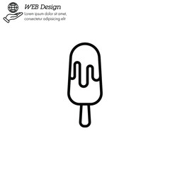 Ice lolly, ice cream icon thin line, linear, outline. Simple sign, logo