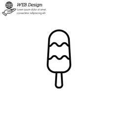 Ice lolly, ice cream icon thin line, linear, outline. Simple sign, logo