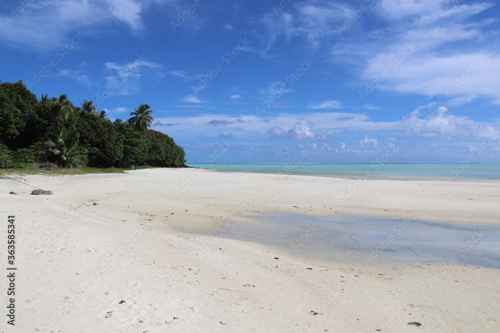 Sticker Plage paradisiaque de Maupiti, Polynésie française