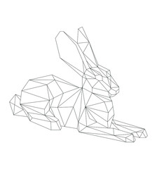 simple polygone vector art of easter rabbit 