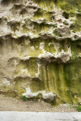 Abstract concrete, weathered with cracks and scratches. Landscape style. Grungy Concrete Surface. Great background or texture.