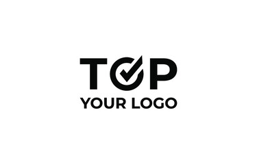 Logo with the word TOP, checkmark Ok in the letter O