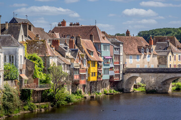 townscape in Argenton sur Creuse, France - obrazy, fototapety, plakaty