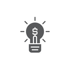 Business idea lamp vector icon symbol isolated on white background