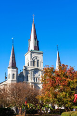 Fototapeta na wymiar St. Louis Cathedral in New Orleans, Louisiana near Jackson Square in the autumn
