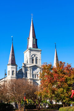 St. Louis Cathedral in New Orleans, Louisiana near Jackson Square in the autumn