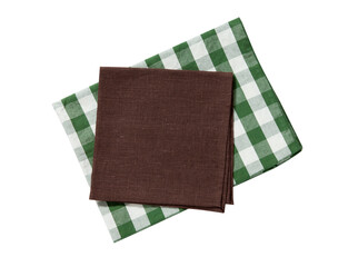 Napkin. Stack of colorful dish towels isolated on white