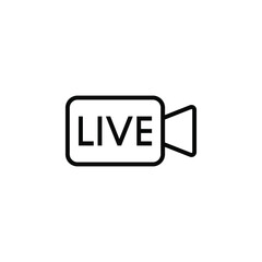 Live video icon design isolated on white background. Vector illustration