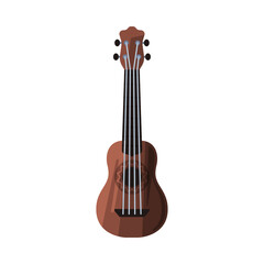 Fototapeta premium Ukulele Hawaiian String Musical Instrument Flat Style Vector Illustration on White Background