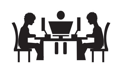 Office co working icon. vector graphics 