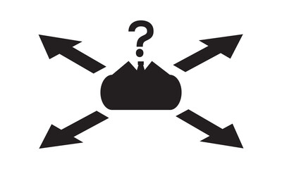 Business Decision 
Making Confusion Icon. vector graphics 