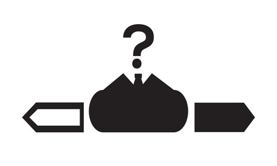 Business Decision 
Making Confusion Icon. vector graphics 