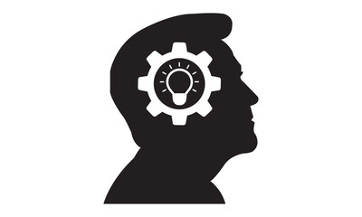 Intellectual thinking icon. vector graphics 