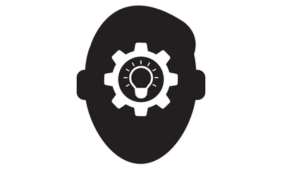 Intellectual thinking icon. vector graphics 