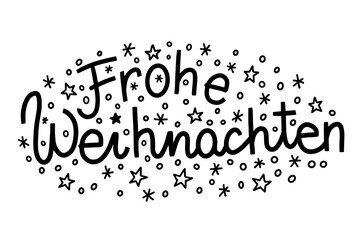 Merry christmas lettering in german