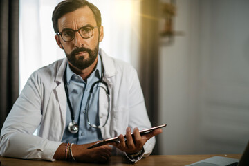 portrait of a doctor during a patient consultation