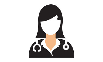 Female Doctor Icon. vector graphics 