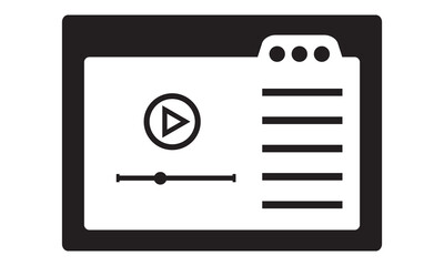 Online video icon. vector graphics 