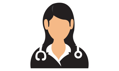 Female Doctor Icon. vector graphics 