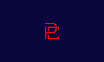 Alphabet letter icon symbol monogram logo PE