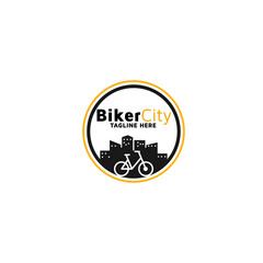 biker city vector logo design template inspiration