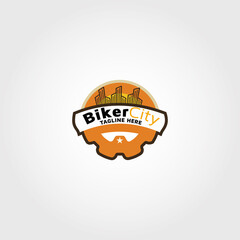 biker city logo design template