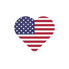 USA flag with heart design. America Flag