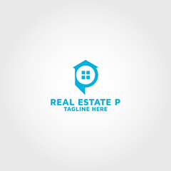 real estate with letter P logo design templates idea