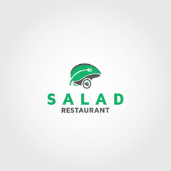 salad restaurant vector logo design template idea