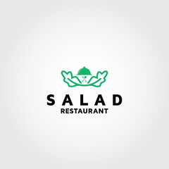 salad restaurant vector logo design template