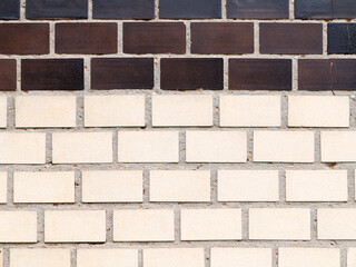 Abstract background old white brick wall with cracks and scratches. Landscape style. Great background or texture.