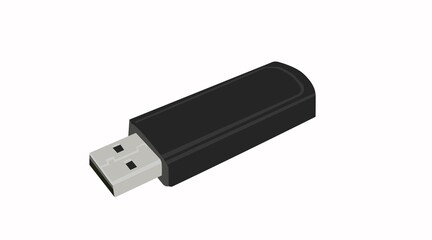 Vector Isolated Illustration of a USB device