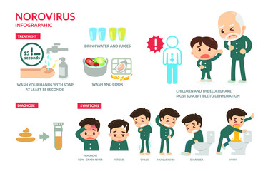 Norovirus. Infographic. Flat design vector.