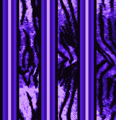 Stripes Plaid Tiger Texture Mix Seamless Pattern Trendy Colors Interior Concept