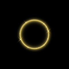 Magic gold circle light effect. Illustration isolated on background. Graphic concept for your design