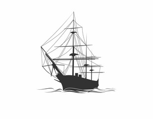 ship on a white background