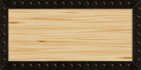 wood and metal texture background - Industrial style banner design element - black and wood