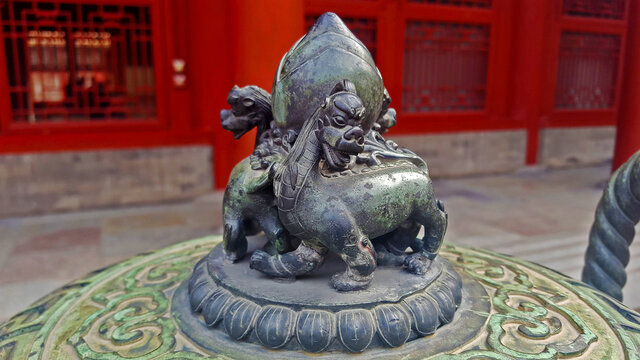 Lion Latern Inside the Forbidden Palace in Beijing